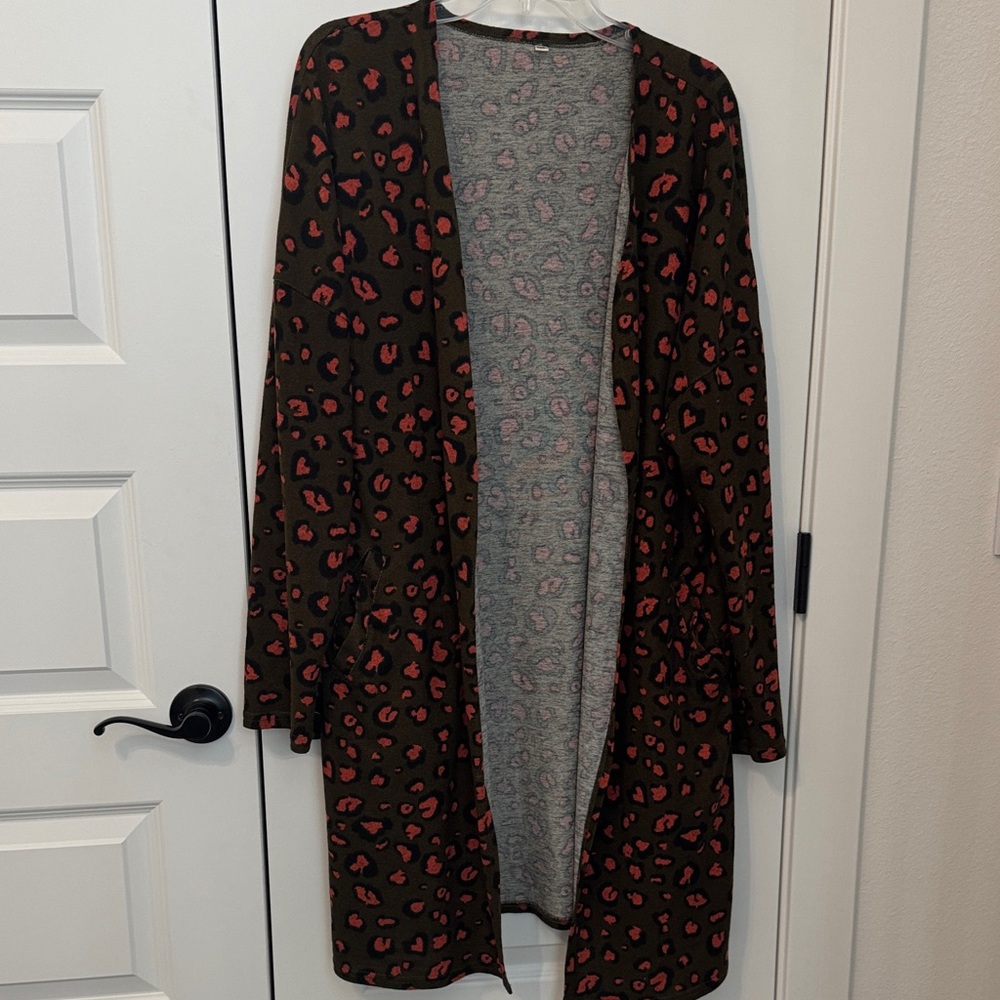 Stylish Leopard Print Open Cardigan